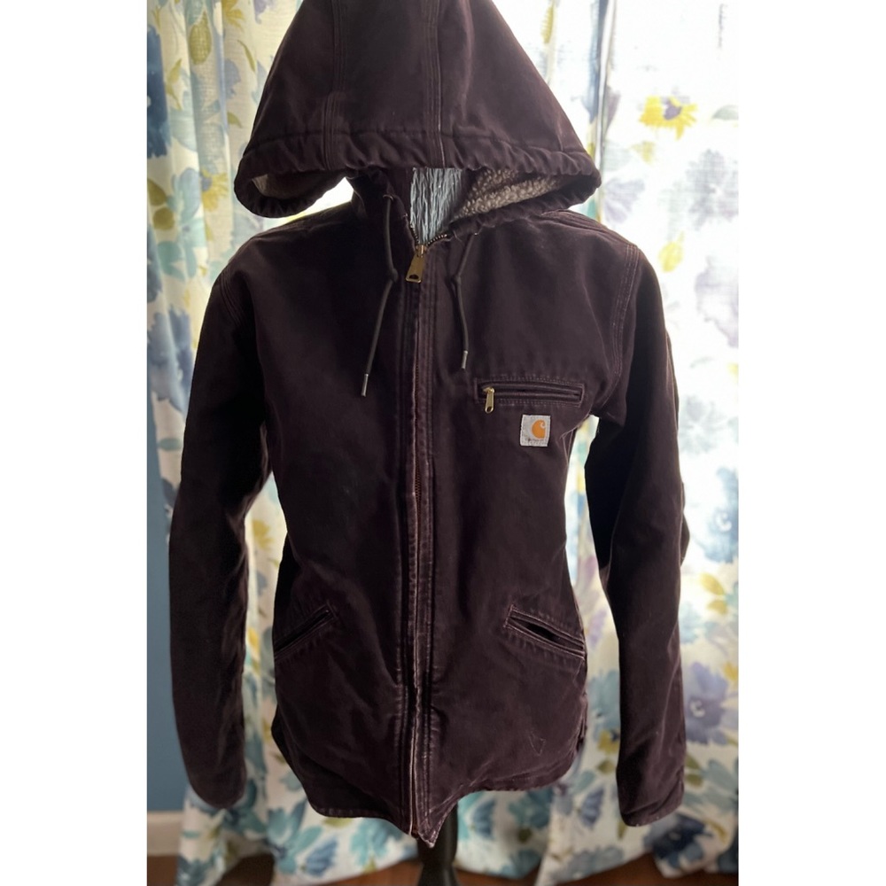 Carharrt coat jacket 
WOMEN'S LOOSE FIT WASHED DUCK SHERPA LINED JACKET